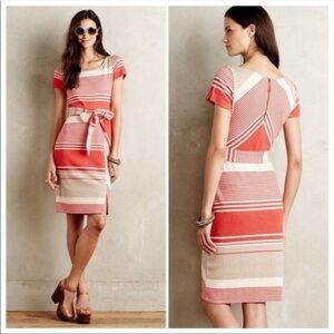 Anthropologie Lilka Sorella Mixed Striped Textured Knit Dress